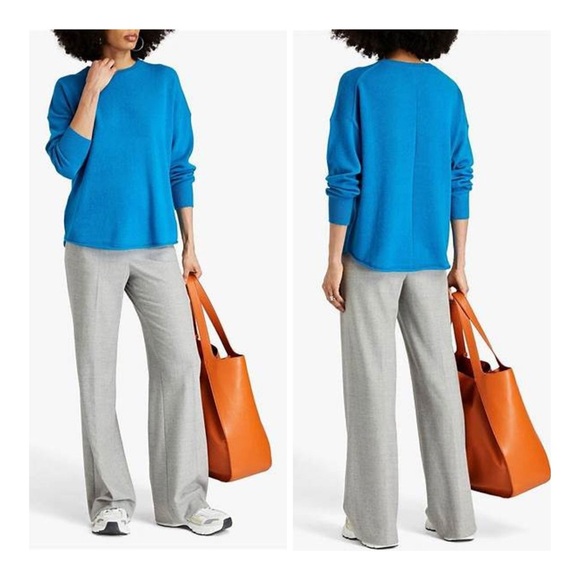 360cashmere Navy Blue Cecilia Crew Neck Cashmere Sweater Oversize Small Raglan - Picture 11 of 16